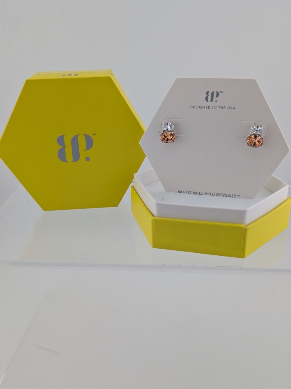 Two-Tone Stud Earrings in Rose Gold and Silver